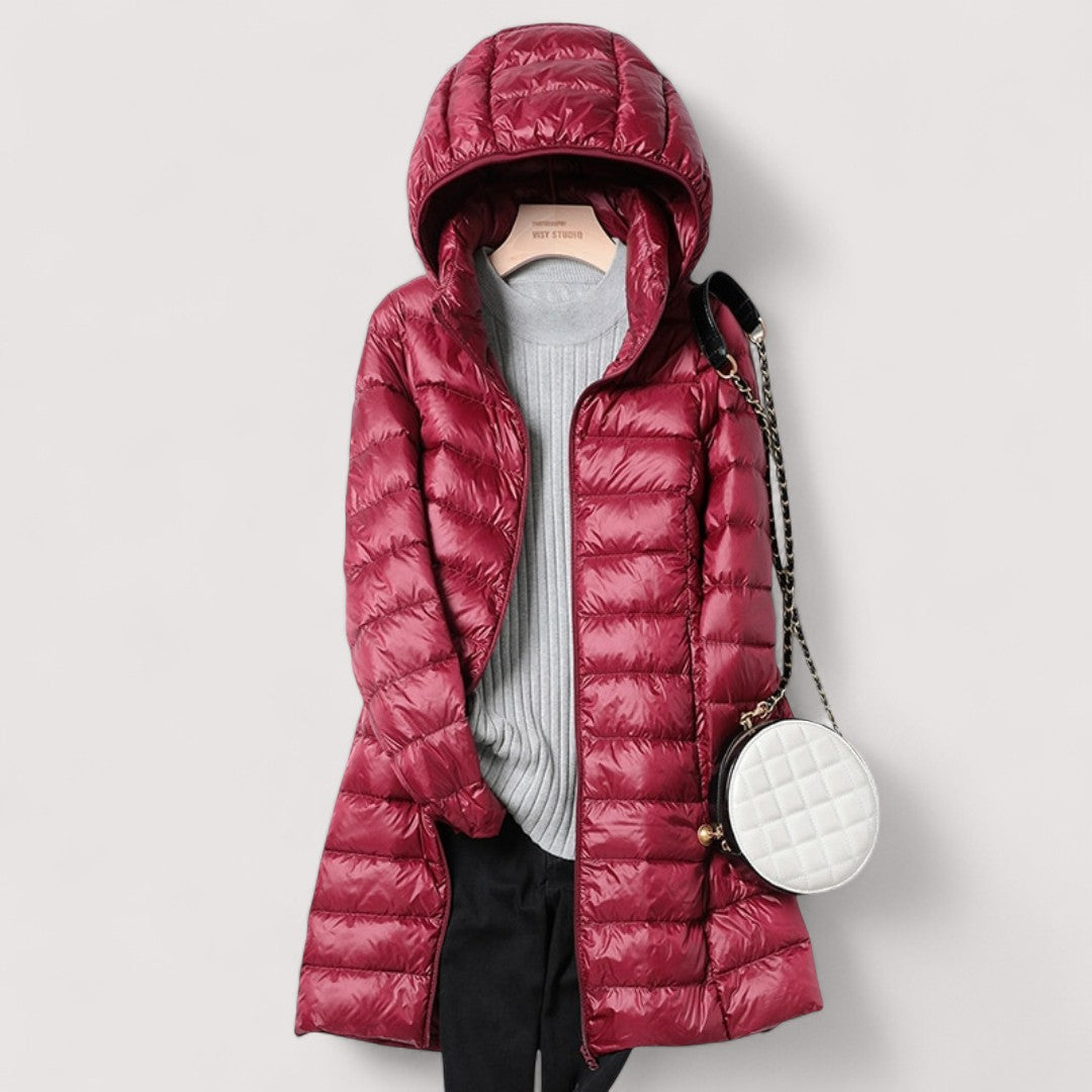 Alexia | Leichtdaunen-Mantel mit Kapuze