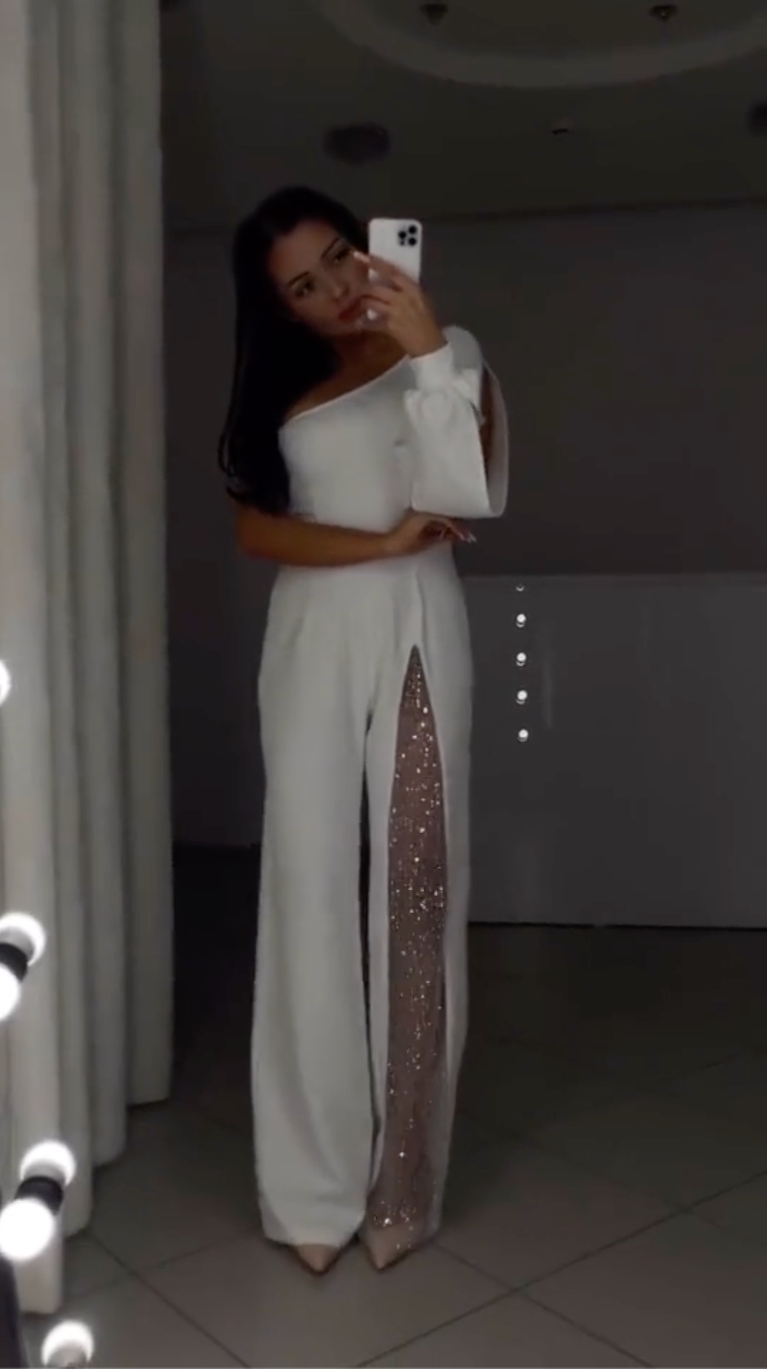 Arielle | Eleganter Ein-Schulter-Jumpsuit mit Glitzer-Detail