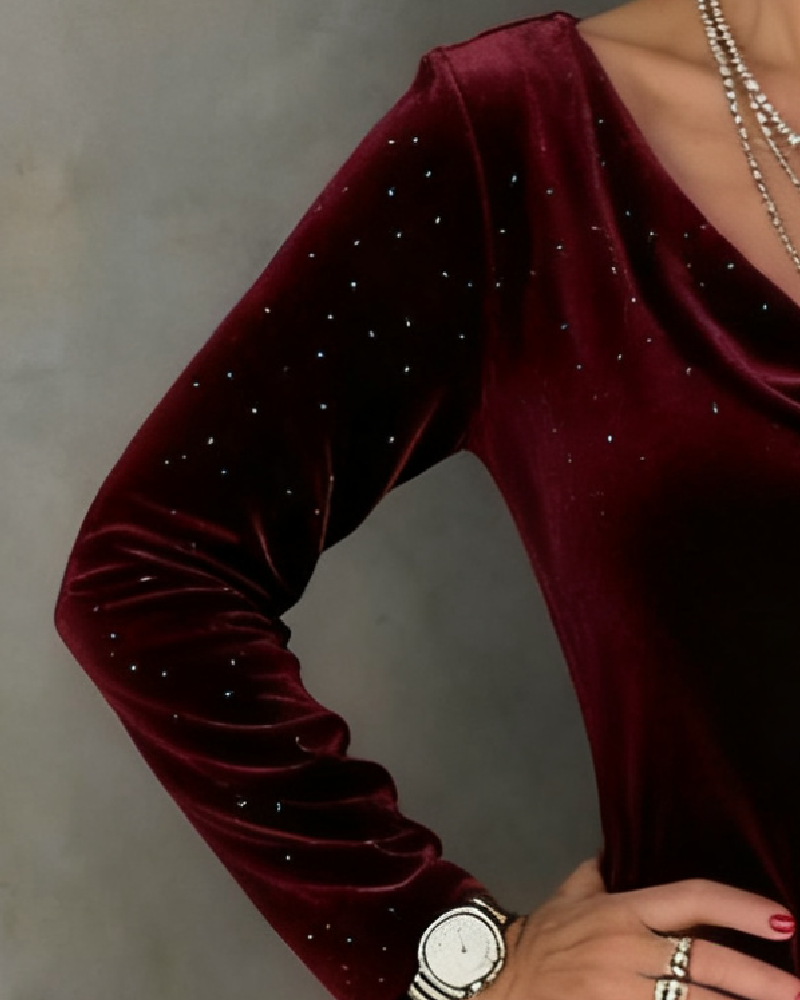 Aubrey | Glänzendes Finish Gerade geschnittenes Kleid