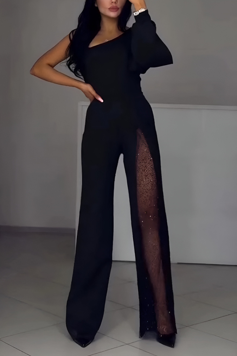 Artemis | Eleganter Ein-Schulter-Jumpsuit mit Glitzer-Detail